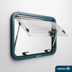 Ventana abatible con brazo telescópico